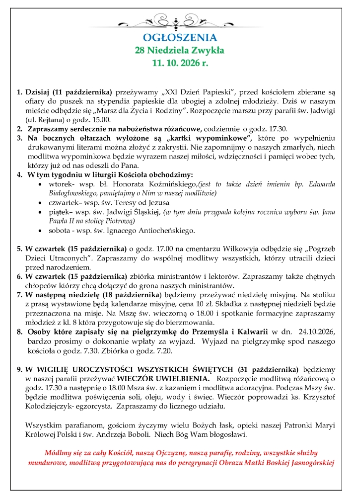 28 Niedziela zwykła